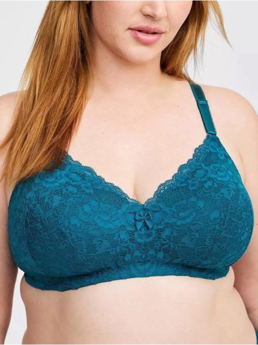 Torrid Curve Turquoise Lace Dream Wire Free Bra Size 40B